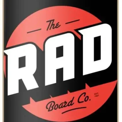 RAD Solid Logo Skateboard Deck - Sort/Rød